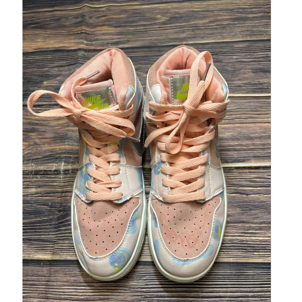 Nike Air Jordan 1 Retro High Sneakers Womens Size 7.5 Pink Multi 21078-006 Shoes